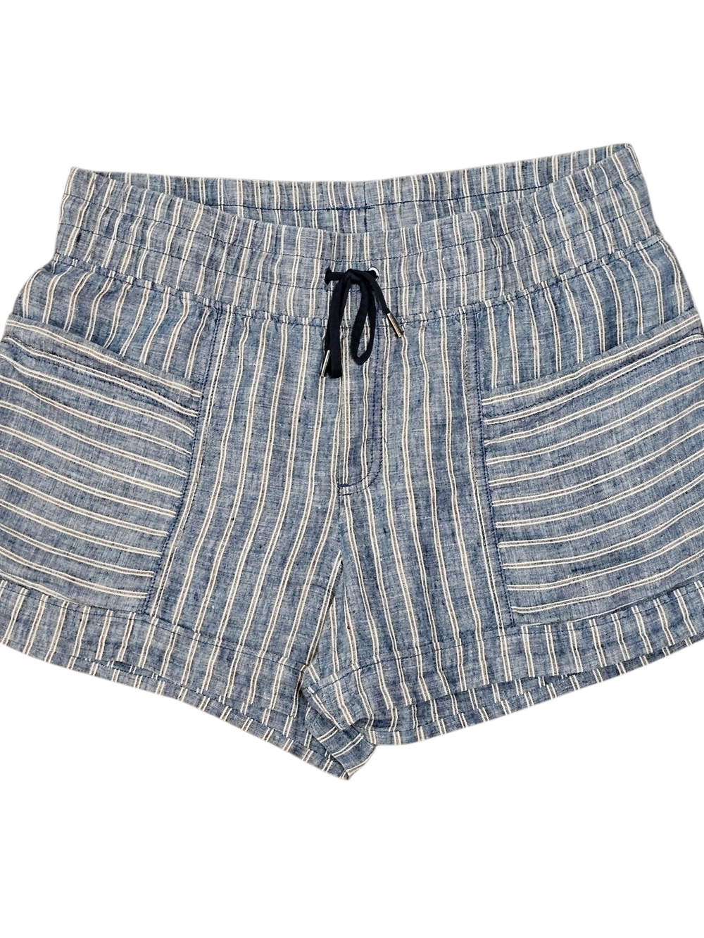 Athleta Cabo Linen 4" Striped Shorts Size 12 SU19 - Picture 1 of 14